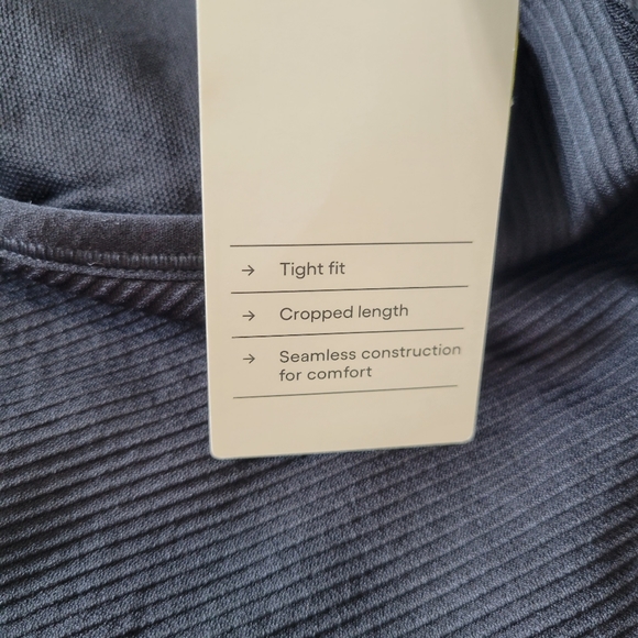 All In Motion Cropped Seamless Ribbed Tank XXL NWT Black Square Neckline Stretch - Picture 9 of 14